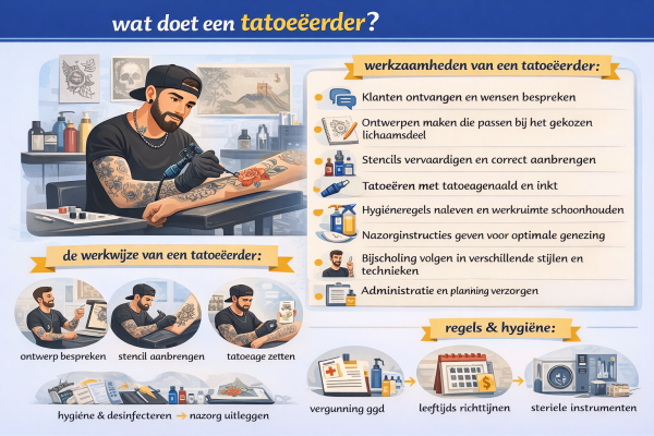 Alles over het beroep tatoeeerder Wat doet een tatoeeerder